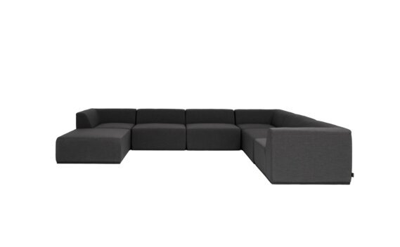 Divano componibile Relax Modular 7 U-Sofa Chaise - Sooty di Blinde Design