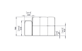 Connect L50 Modular Sofa - Technical Drawing / Front by Blinde Design